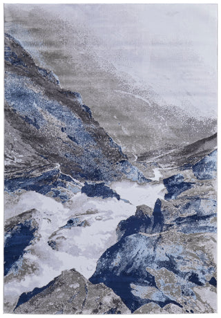 The Rug Corner Feizy Gaspar Modern Abstract - Blue/Gray/White  Gaspar Modern Abstract - Blue/Gray/White