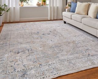 The Rug Corner Feizy Pasha Transitional Medallion - Ivory/Taupe/Blue  Pasha Transitional Medallion - Ivory/Taupe/Blue