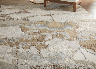 The Rug Corner Feizy Aura Modern Watercolor - Gray/Ivory/Gold  