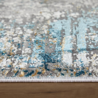 The Rug Corner Feizy Cadiz Modern Abstract - Ivory/Blue/Gold  