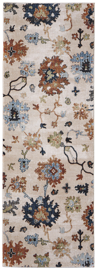 Melrose Transitional Floral & Botanical - Ivory/Red/Blue