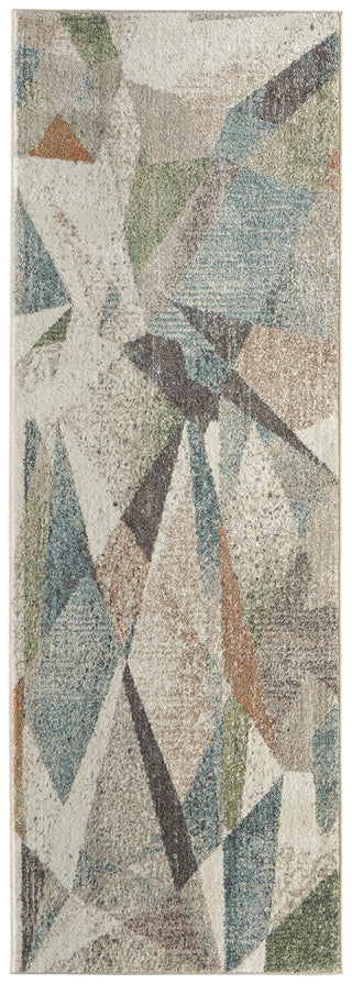 Eden Modern Color Block - Ivory/Blue/Green
