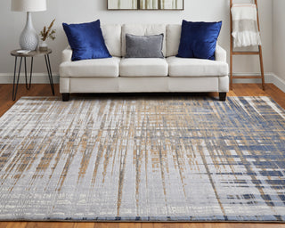 The Rug Corner Feizy Clio Modern Abstract - Blue/Orange/Gray  