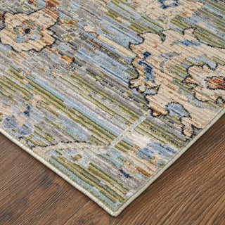 Melrose Traditional Floral & Botanical - Green/Ivory/Blue