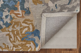 Everley Modern Abstract - Gray/Blue/Gold