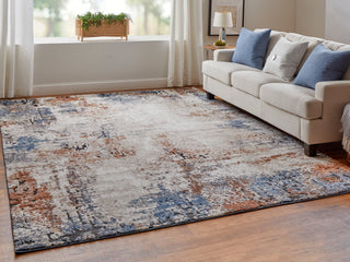 Gilmore Modern Distressed - Ivory/Blue/Taupe