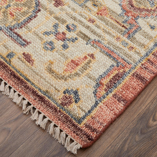 Fillmore Transitional Medallion - Red/Ivory/Gold