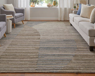 The Rug Corner Feizy Elias Modern Abstract - Brown/Blue/Tan  
