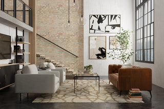 The Rug Corner Feizy Kimball Transitional Abstract - Ivory/Brown/Tan  