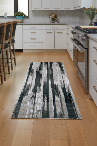 The Rug Corner Feizy Micah Modern Abstract - Black/Silver/Gray  