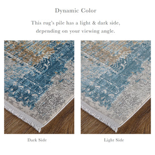 The Rug Corner Feizy Cadiz Modern Abstract - Blue/Gray/Gold  