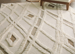The Rug Corner Feizy Anica Transitional Geometric - Ivory/Taupe/Brown  