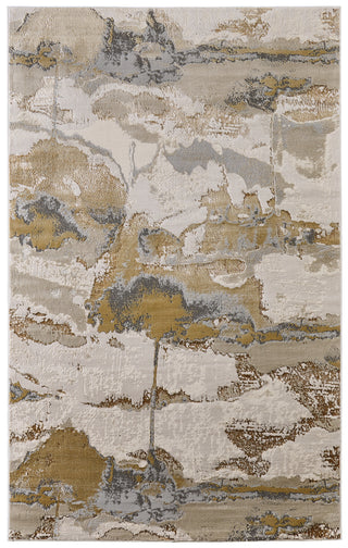 The Rug Corner Feizy Aura Modern Watercolor - Gray/Ivory/Gold  