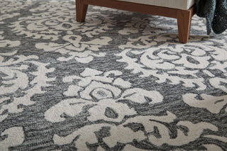 The Rug Corner Feizy Belfort Traditional Floral & Botanical - Gray/Ivory/Black  Belfort Traditional Floral & Botanical - Gray/Ivory/Black