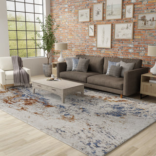 The Rug Corner Feizy Gilmore Modern Abstract - Ivory/Blue/Orange  