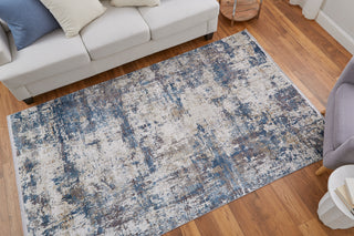 The Rug Corner Feizy Cadiz Modern Abstract - Ivory/Tan/Blue  