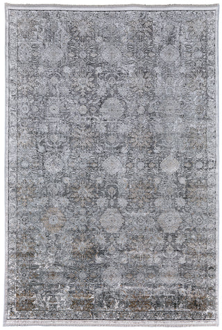 The Rug Corner Feizy Sarrant Transitional Damask - Gray/Silver/Tan  