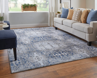 Gaspar Modern Damask - Blue/Gray/Taupe