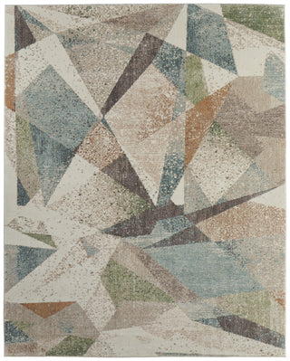 Eden Modern Color Block - Ivory/Blue/Green