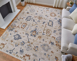 The Rug Corner Feizy Pasha Transitional Floral & Botanical - Ivory/Blue/Gold  
