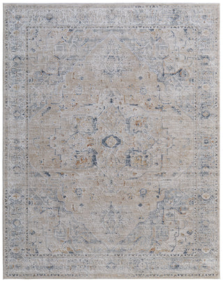 The Rug Corner Feizy Pasha Transitional Medallion - Ivory/Taupe/Blue  Pasha Transitional Medallion - Ivory/Taupe/Blue