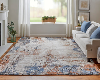 Gilmore Modern Distressed - Ivory/Blue/Taupe
