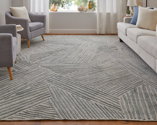 Elias Modern Abstract - Green/Ivory/Tan