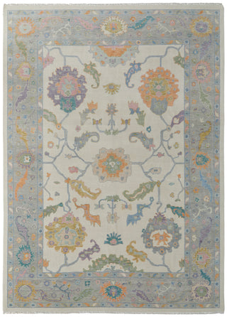The Rug Corner Feizy Karina Transitional Floral & Botanical - Ivory/Orange/Blue  
