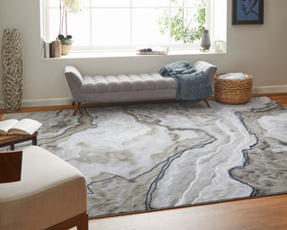 The Rug Corner Feizy Gaspar Modern Abstract - Taupe/Gray/Blue  Gaspar Modern Abstract - Taupe/Gray/Blue