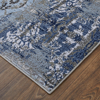 Gaspar Modern Damask - Blue/Gray/Taupe