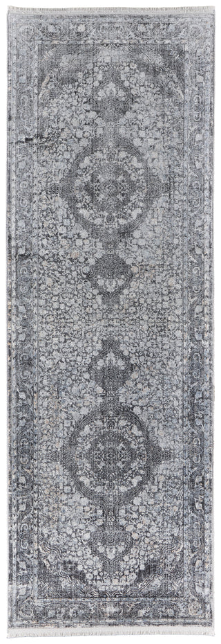 Sarrant Transitional Medallion - Gray/Silver/Ivory