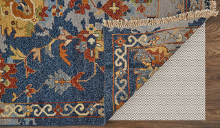 The Rug Corner Feizy Leylan Transitional Floral & Botanical - Blue/Orange/Red  