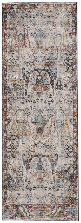 The Rug Corner Feizy Melrose Transitional Ikat - Ivory/Red/Gray  