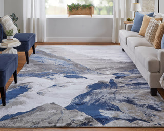 Gaspar Modern Abstract - Blue/Gray/White