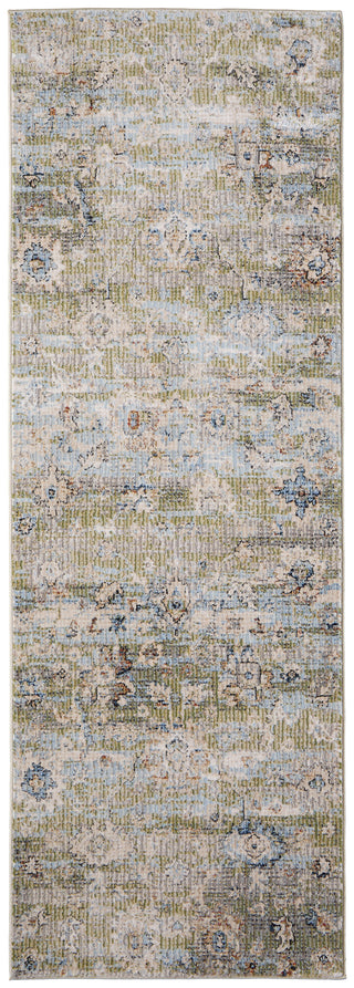 Melrose Traditional Floral & Botanical - Green/Ivory/Blue