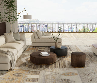 The Rug Corner Feizy Kasbah Transitional Moroccan - Ivory/Gray/Orange  