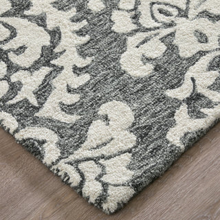 The Rug Corner Feizy Belfort Traditional Floral & Botanical - Gray/Ivory/Black  Belfort Traditional Floral & Botanical - Gray/Ivory/Black