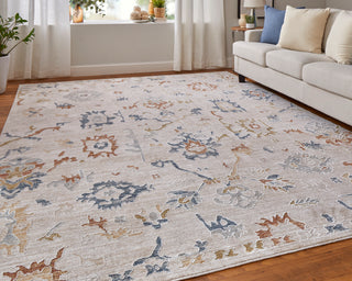 The Rug Corner Feizy Pasha Transitional Floral & Botanical - Ivory/Blue/Gold  