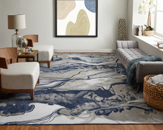 Gaspar Modern Abstract - Blue/Gray/Ivory