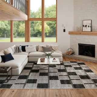 The Rug Corner Nourison Home Nordic NRC09 GRYBK Area Rugs  