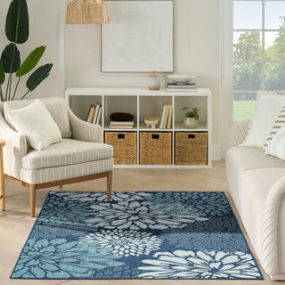 The Rug Corner Nourison Home Garden Oasis GOA06 NAVY Area Rugs  