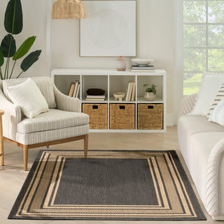 The Rug Corner Nourison Home Horizon Indoor/Outdoor 2' x 3' Charcoal Area Rug Horizon Indoor/Outdoor HOZ03 CHARC Area Rugs  