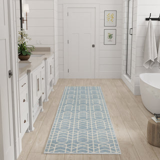 The Rug Corner Nourison Home Nourison Home - Washable Charm Blue/Ivory Area Rug WCH01  