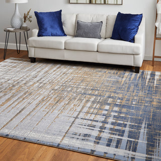 The Rug Corner Feizy Clio Modern Abstract - Blue/Orange/Gray  