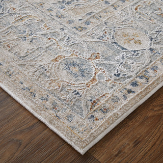 The Rug Corner Feizy Pasha Transitional Medallion - Ivory/Taupe/Blue  Pasha Transitional Medallion - Ivory/Taupe/Blue