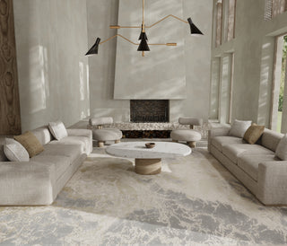 The Rug Corner Feizy Aura Modern Abstract - Ivory/Silver/Gold  