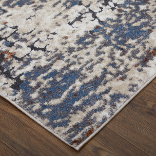 The Rug Corner Feizy Gilmore Modern Abstract - Ivory/Blue/Gray  