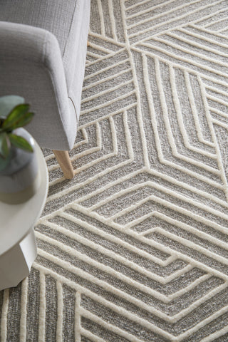lifestyle The Rug Corner Feizy Lytton Modern Geometric - Gray/Ivory  Lytton Modern Geometric - Gray/Ivory