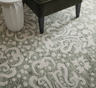 Belfort Traditional Floral & Botanical - Ivory/Green