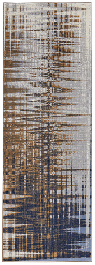 The Rug Corner Feizy Clio Modern Abstract - Blue/Orange/Gray  